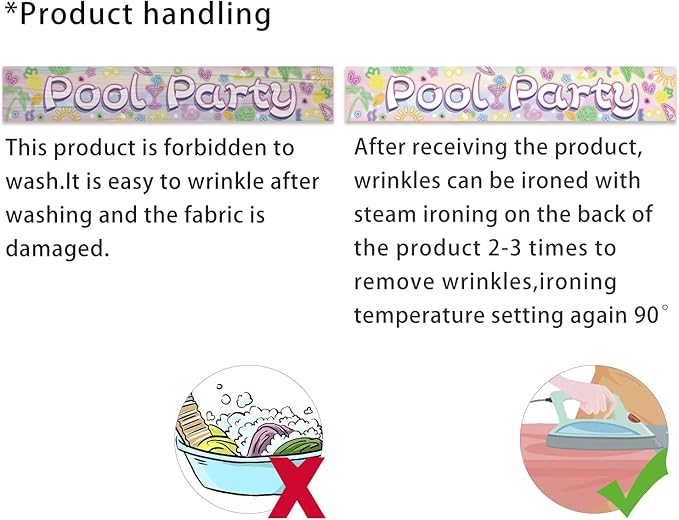 Neon Pool Party Banner - Summer Themed Hawaiian Outdoor Decorations for Baby Shower, Birthday and Swimming Pool Parties(Pool Party Neon)