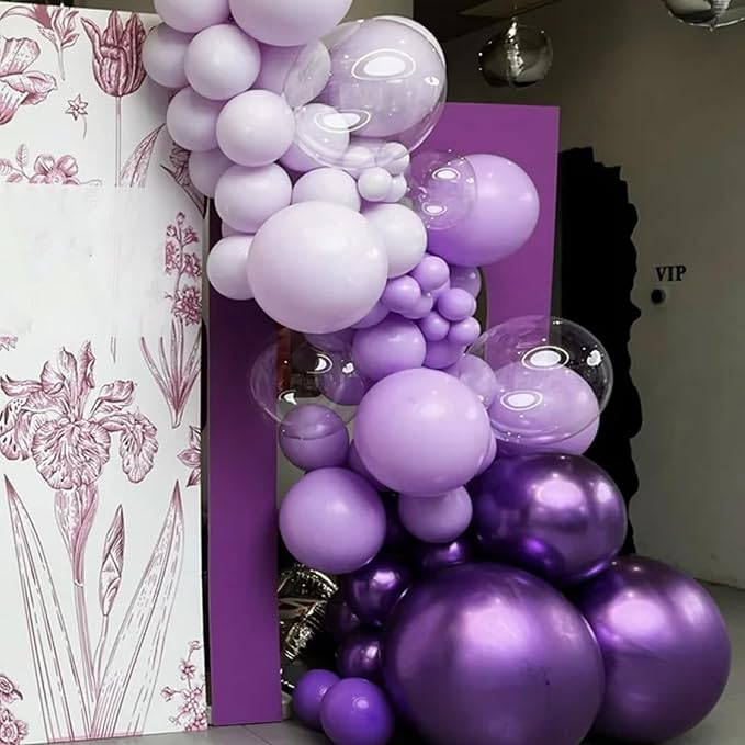 Metallic Purple Balloons, 66pack 12inch Chrome Purple Latex Party Balloons for Birthday Baby Shower Graduation Wedding Valentine's Day Gender Reveal Anniversary Party Decorations