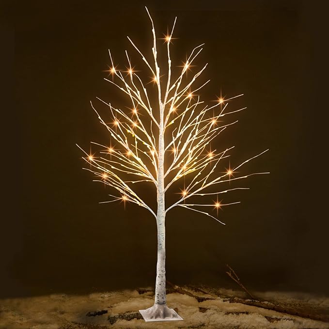 Dazzle Bright 6FT 144 LED 1Pack Lighted Birch Tree, Christmas Deocrations Outdoor Indoor, Decor for Home Room Yard Outside Inside