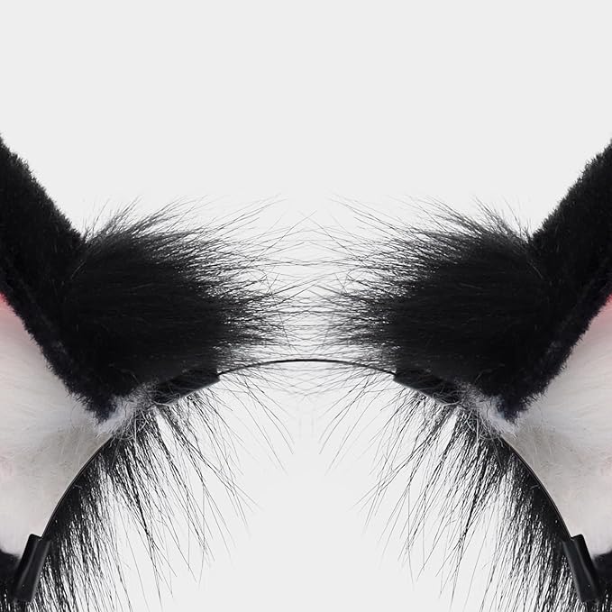 Faux Fur Plush Animal Cat Fox Ears Headband Furry Cute Headwear for Parties Cosplay Costumen Accessory