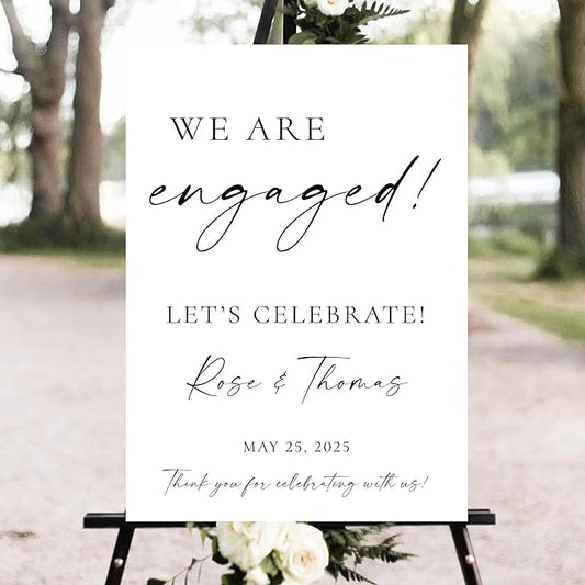 Personalized Engagement Party Welcome Sign, Engagement Party Sign, Modern Engagement Celebration Sign, Engagement Party Decorations, Custom Engagement Party Sign For Outdoor #5