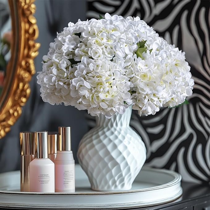 10PCS Faux Hydrangea Flower Hydrangea Artificial Flowers Hydrangea Bouquet Faux Flower Table Centerpieces for Home Wedding Bridal Bouquet Office Party DIY Floral Decor