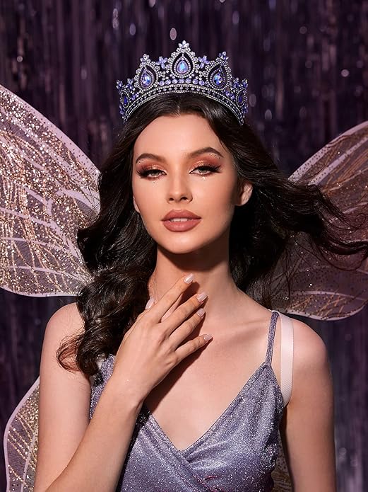 SWEETV Queen Crown for Women,Wedding Tiara for Bride,Princess Tiara,Quinceanera Pageant Crown Diadem