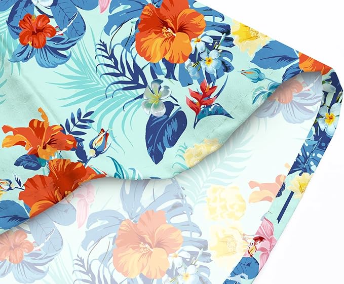 Cromoncent Matching Hawaiian Outfits for Family, Dad and Son Matching Luau Beach Tropical Shirts Mommy Daughter Tropical Sets