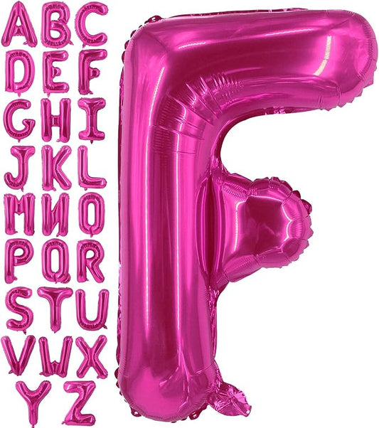 Lovoir 40 Inch Large Hot Pink Letter F Balloons Big Size Jumbo Mylar Foil Helium Balloon for Birthday Party Celebration Decorations Alphabet Hot Pink F