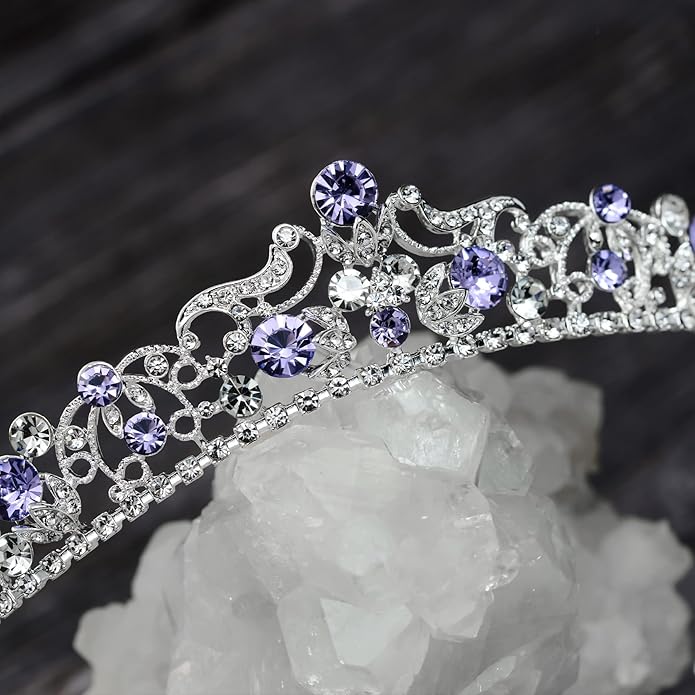 SWEETV Wedding Tiaras and Crowns, Rhinestone Bridal Crown Princess Tiara Headpieces for Women and Flower Girls, Bridgerton Hair Accessories for Birthday Prom Quinceanera