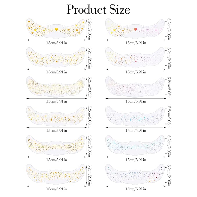 16 Pcs Face Glitter Freckles,Sparkle Freckle Temporary Tattoo.Tattoo Freckles Sparkle for Body and Face,Glow Up Makeup Patches Cosmetic Glitter for Festival Rave Prom