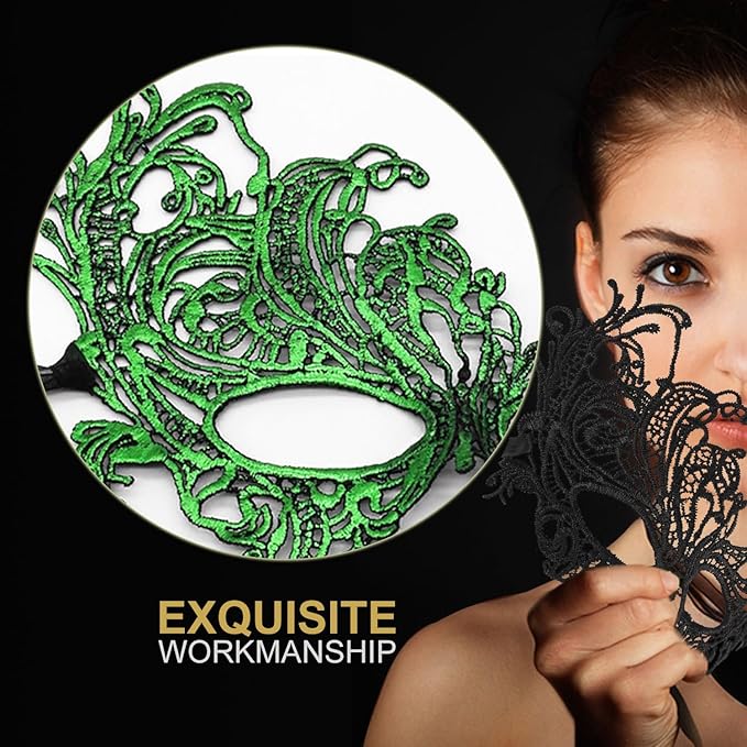 Couple Masquerade Mask for Women Men Venetian Mask Halloween Mask for Party Prom Ball Costume Lace Mask