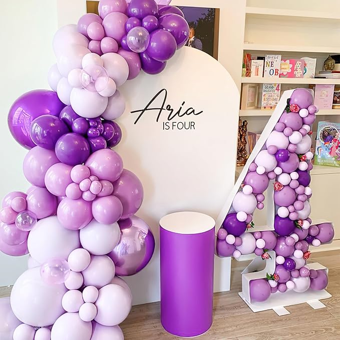 PartyWoo Pink Balloons 100 pcs Different Sizes of 36 18 12 10 5 Inch Lilac Pastel Pink Purple Latex Helium Balloon Arch Kit Garland for Baby Shower Butterfly Birthday Party Decorations Pink-Q04