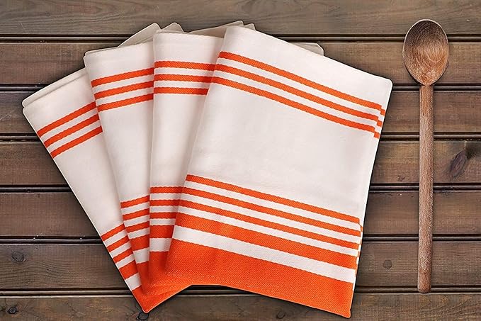Urban Villa Cloth Napkins Trendy Stripes 100% Cotton Aborbent Dinner Napkins (Set of 12) 20x20 Inches Grey White Soft Durable Washable Ideal for Everyday Use Wedding Parties Napkins