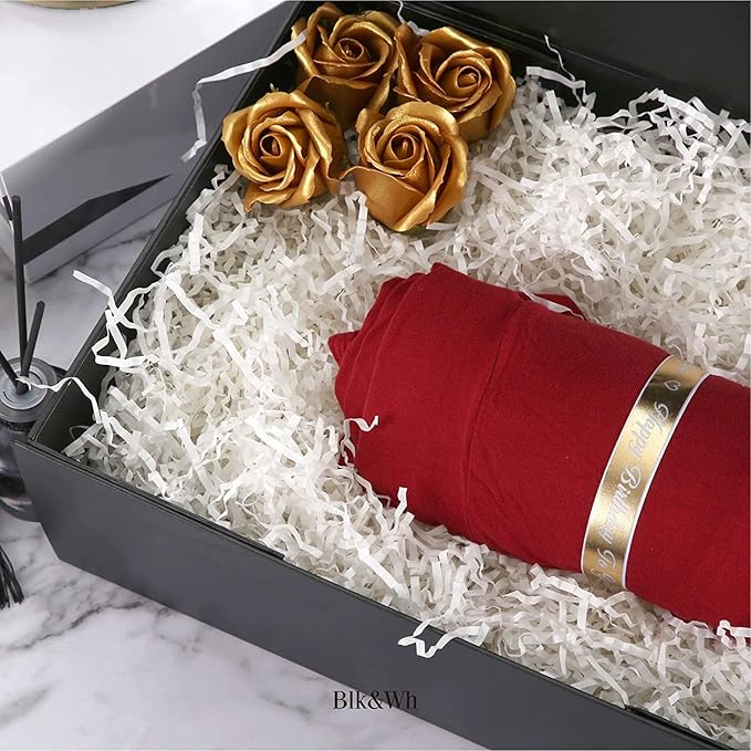 BLK&WH 6 Large Gift Boxes 13.5x9x4.1 Inches, Black Collapsible Groomsman Gift Boxes with Magnetic Lids (Matte Black)