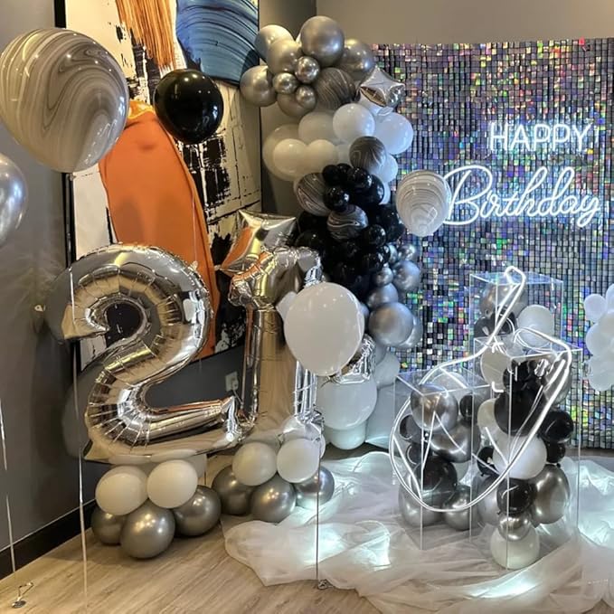 40 inch Silver Number Balloon Giant Foil Helium Balloons Silver Number 9 Balloon for 9th Birthday Party Anniversary Decorations Supplies