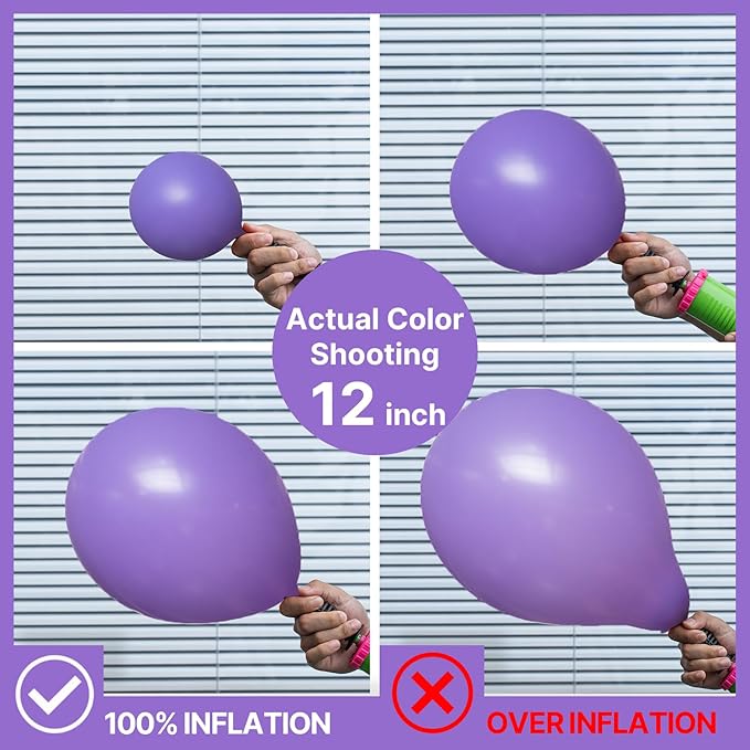 PartyWoo Purple Balloons 100 pcs Different Sizes of 36 18 12 10 5 Inch Light Purple Lavender Lilac Balloon Arch Kit Garland for Graduation Baby Shower Halloween Birthday Party Decorations Purple-Y15