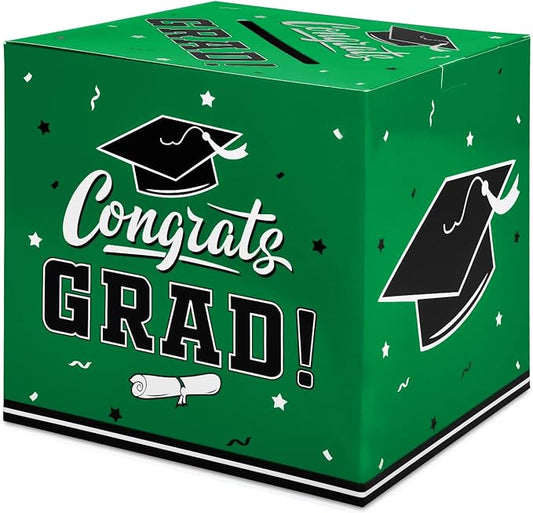 Gatherfun Graduation Party Decorations Graduation Box Graduation Card Box for Graduation Gift Graduation Party Favors Decor Party Supplies Green