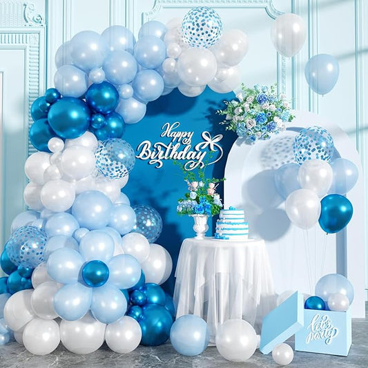 Paready Blue Shades Balloons Garland Arch Kit 115Pcs for Boys Girls Birthday Graduation Wedding Bridal Shower Baby Shower Party Decorations