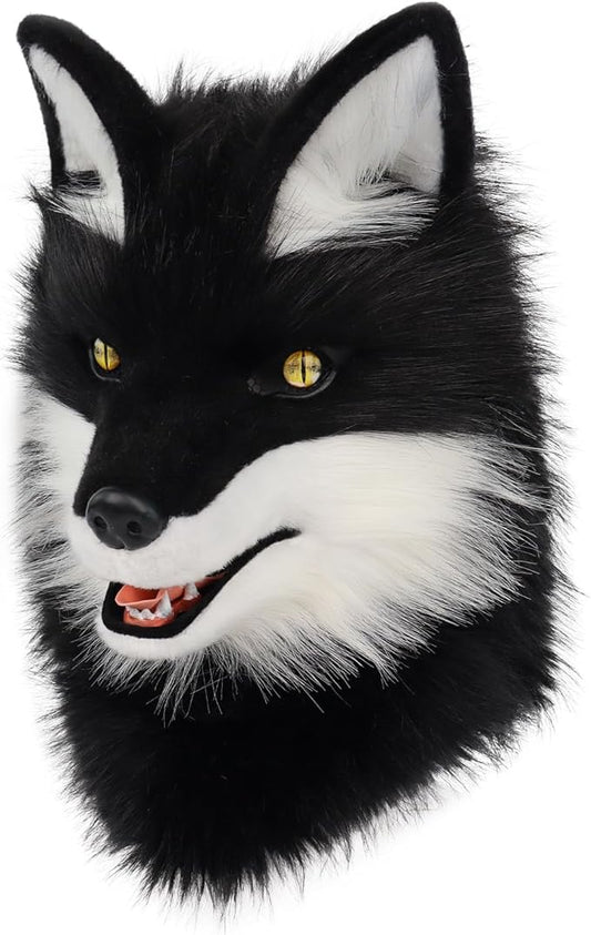 Animal Wolf Mask Cosplay Costume Accessories Furry Faux Fur Dog Fox Full Head Therian Masks Anime Dress up Party