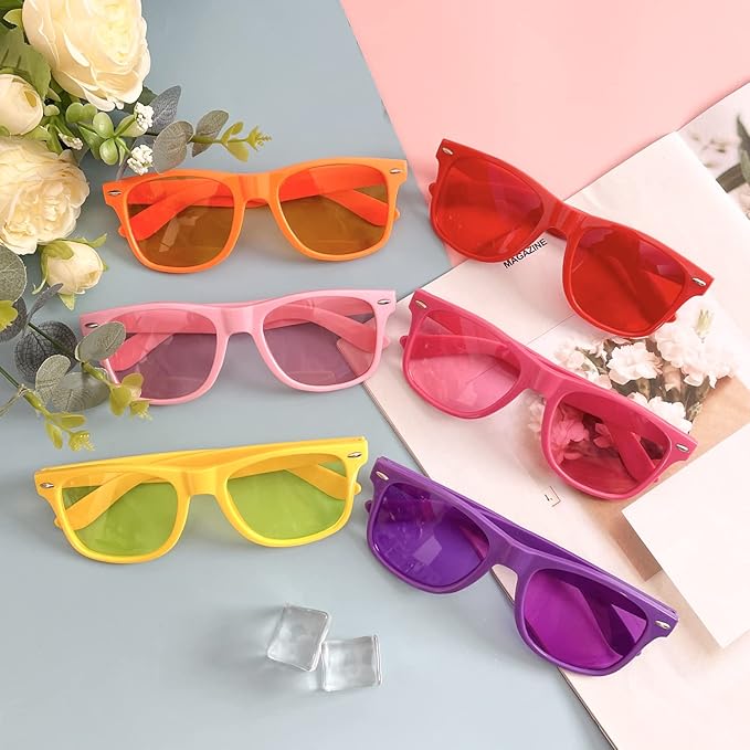 Pibupibu Neon Colors Party Favor Supplies Unisex Sunglasses Pack of 8