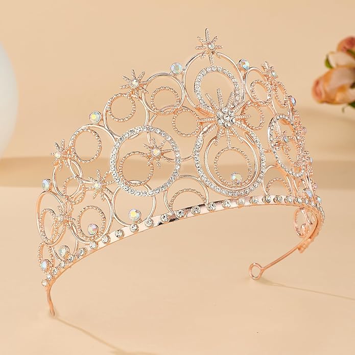Crystal Crowns for Women, Crystal Bubble TiaraBride Royal Queen Headband Princess Headpieces for Women Bridal Wedding Prom Birthday Party Crowns