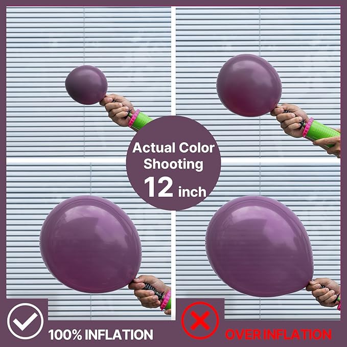 PartyWoo Dusty Purple Balloons 100 pcs Different Sizes of 18 12 10 5 Inch Dark Purple Latex Helium Balloon Arch Kit Garland for Baby Shower Halloween Butterfly Birthday Party Decorations Purple-F50