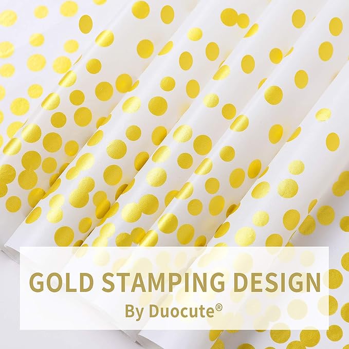 White and Gold Tablecloths for Party 2 Packs, 54x108 inch Gold Dot Confetti Disposable Rectangular Plastic Table Cover for Bridal Shower Engagement Wedding Birthday BBQ Party New Year Eve 2026