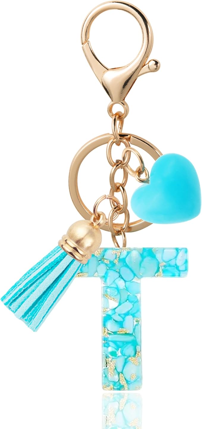 Initial Letter Keychain, Butterfly Keychain Cute Resin, Initial Keychain Backpack Charms, Key chain for Women, Girls