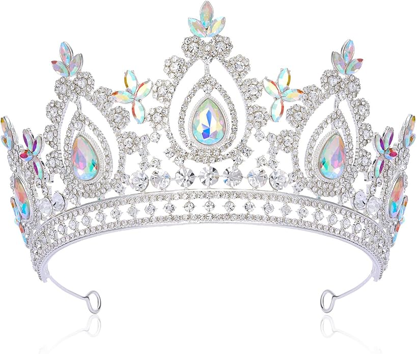 SWEETV Queen Crown for Women,Wedding Tiara for Bride,Princess Tiara,Quinceanera Pageant Crown Diadem