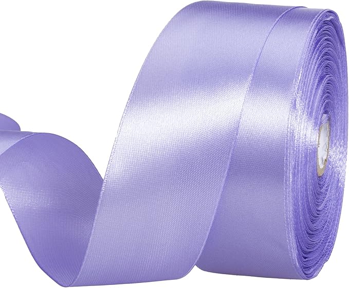 1 1/2 Inch Violet Solid Satin Ribbon, 50 Yards Craft Fabric Ribbon for Gift Wrapping Floral Bouquets Wedding Party Decoration