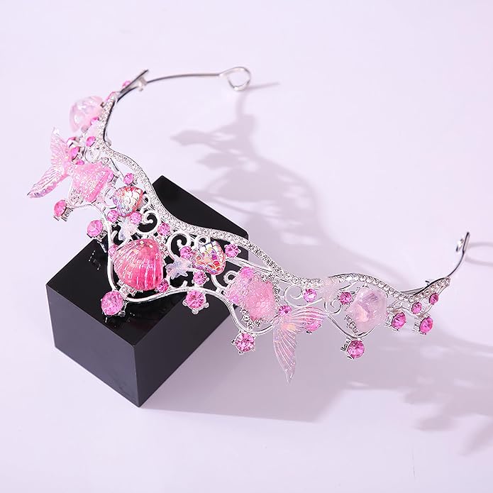 Mermaid Crown Sea Star Headband - Glitter Ocean Princess Headpiece Costume for Birthday Party Headwear Accessories