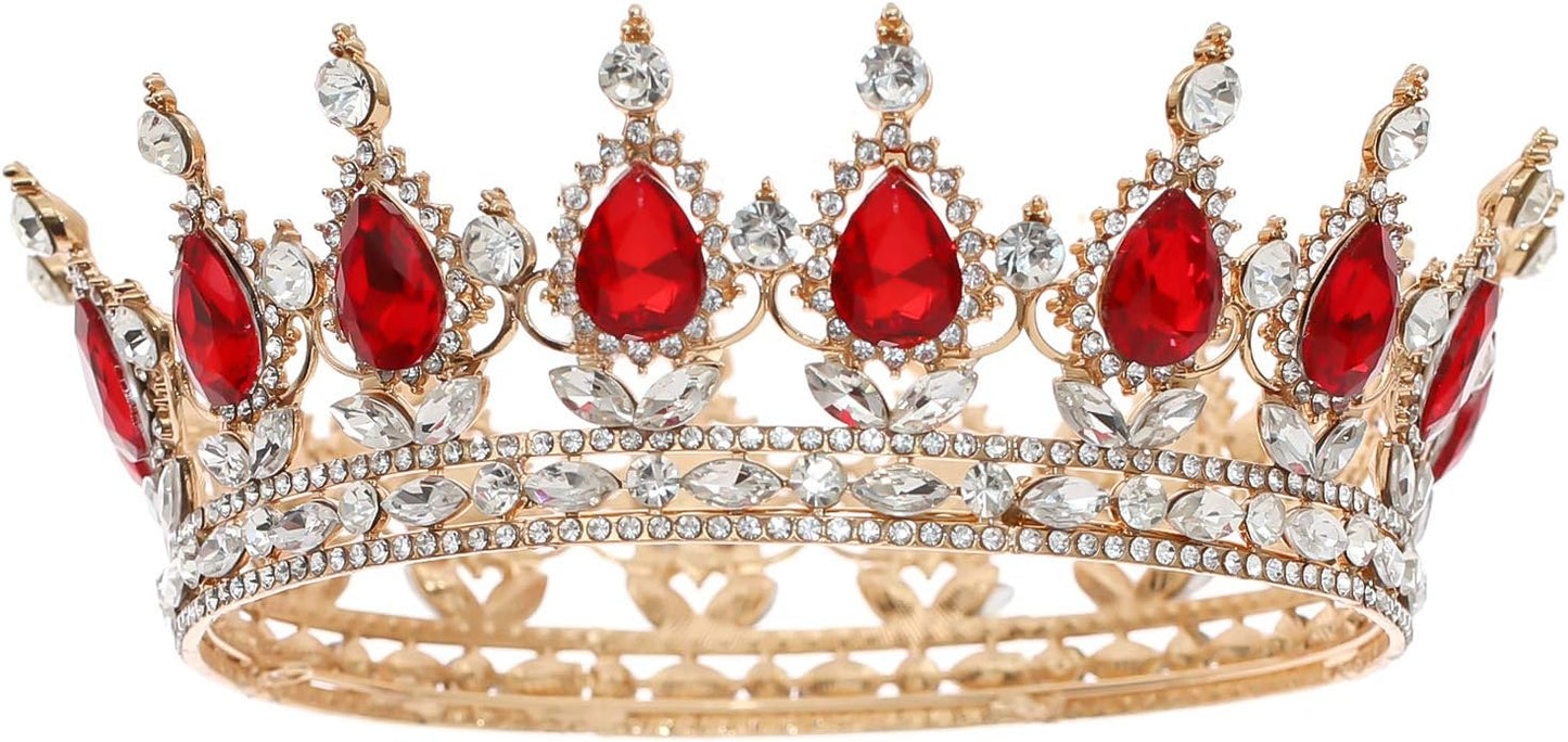 FORSEVEN Queen Crown Rhinestone Wedding Crowns and Tiaras for Women Costume Party Hair Accessories Princess Birthday Crown Crystal Bridal Crown Halloween Decorations Headband
