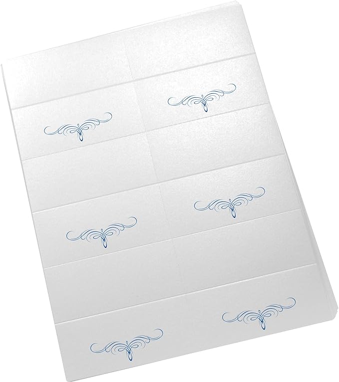 Decadent Flourish Printable Place Cards, Royal Blue (Choose Color), Set of 150 (25 Sheets), Laser & Inkjet Printers - Wedding, Party, Dinner, and Special Events - Made in the USA