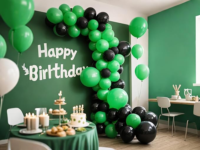 Green Balloons 145pcs Different Sizes 18 12 10 5 Inch for Birthday Wedding Baby Shower Jungle Summer Theme Anniversary Celebration Decoration