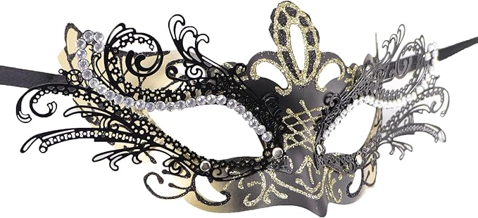Coolwife Couples Masquerade Masks Metal Venetian Mardi Gras Party Evening Prom Costume Mask