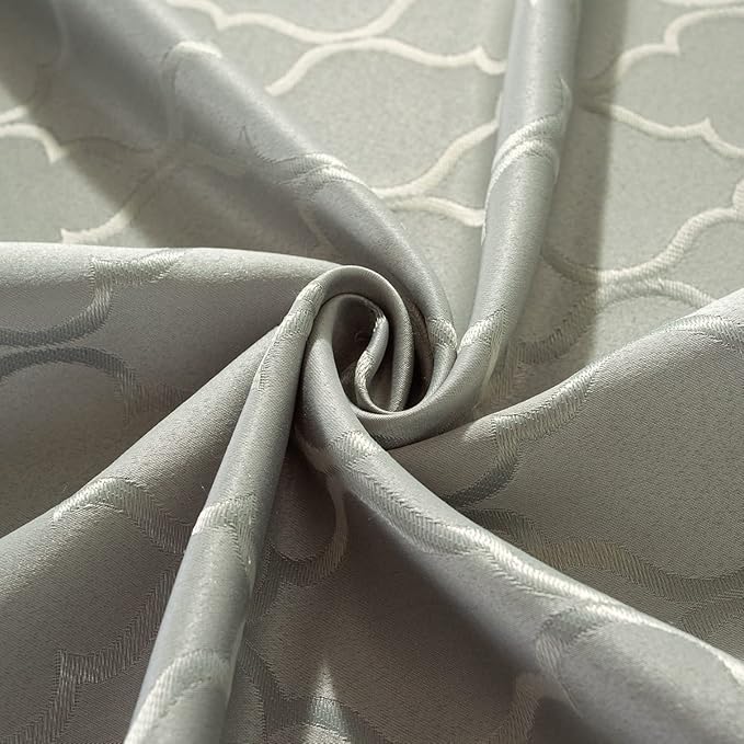 SASTYBALE Jacquard Tablecloth Damask Fabric Table Cloth Water Resistant & Wrinkle Free Spillproof Polyester Table Cover for Kitchen Dining Tabletop (Rectangle/Oblong, 60" x 84" (6-8 Seats), Gray)