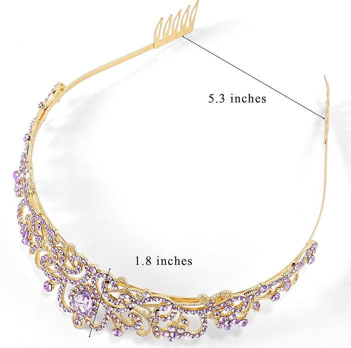 TAROSE Crowns for Women and Girls, Queen Crystal Gold Silver Tiaras with White Rhinestone and Combs, Goddess Crown for Wedding Bride Birthday Princess Bridal Shower Hair Accessories for Women