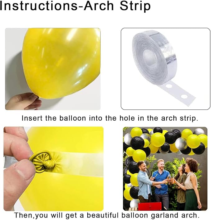 Black and Yellow Latex Helium Balloons,12inch Black Yellow Confetti Balloon for Party Decoration,Pack of 50