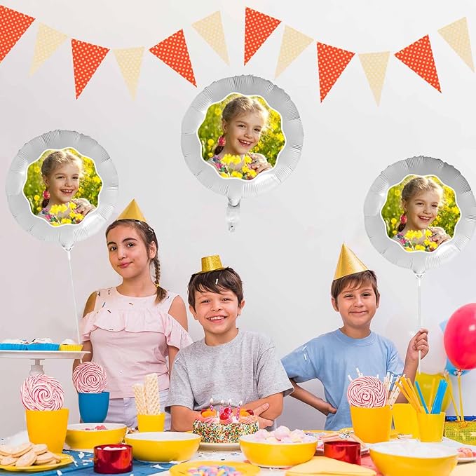 DIYKST Custom 18" Balloons with Logo Personalized Balloon with Photo Text Face on Balloon Design Your Own Balloons