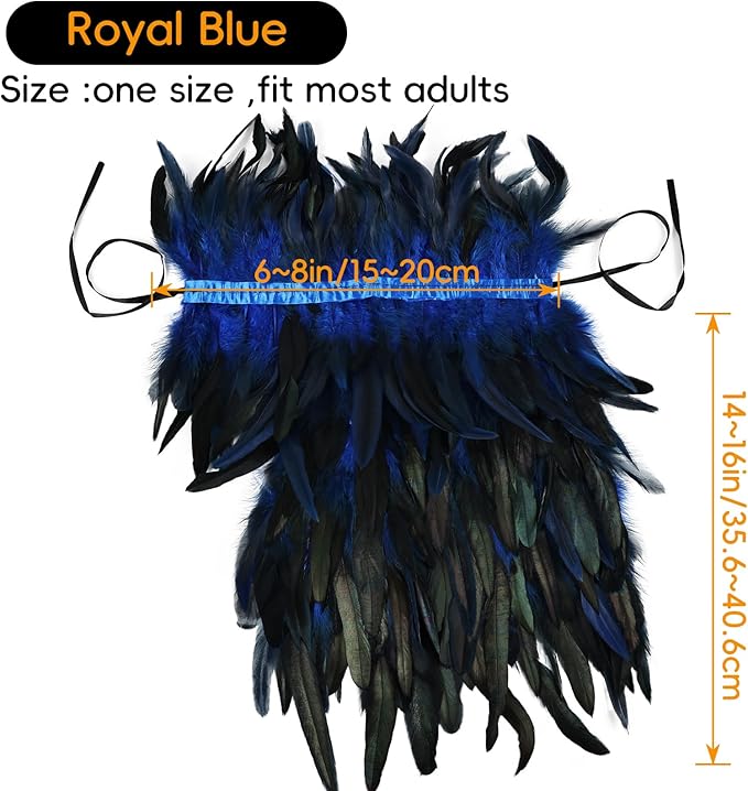 Gothic Natural Feather Shrug Feather Shawl Wrap Cape Victorian Collar for Halloween Cosplay Party Costume Accessories
