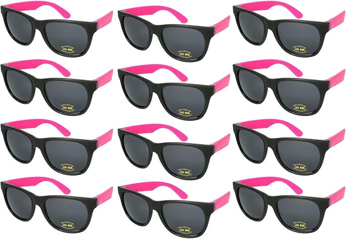 EDGEIWEAR 80s Neon Party Sunglasses for Adult Party Favors with CPSIA certified-Lead(Pb) Content Free