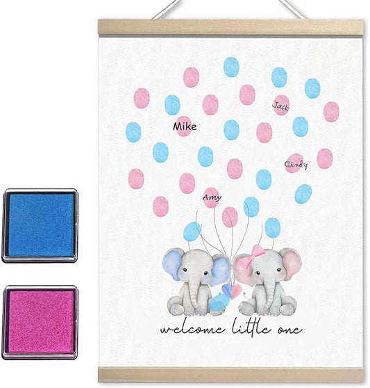 Woodland Baby Shower Decorations, Gender Reveal Elephant Theme Boy or Girl Voting, Baby Gender Reveal Games Voting Board, Welcome to The World