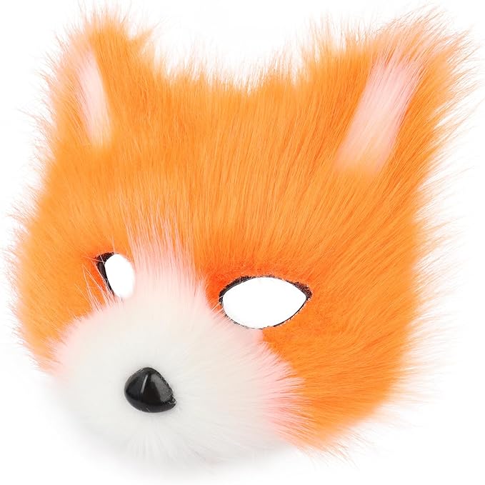 Adolala Faux Fur Fox Tail Cat Wolf Set Plush Mask Fluffy Paw Gloves Halloween Christmas Party for Women
