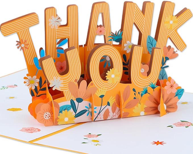 Pop Up Thank You Card - 3D Thank You Pop Up Card with Envelope Appreciation Gift for Parents Family Friends Colleague Teacher Doctor Nurse