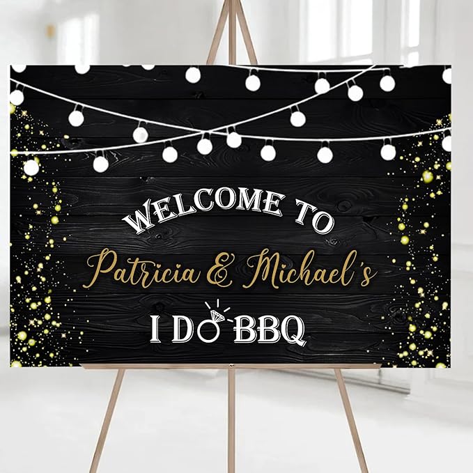 I Do BBQ Welcome Sign Template - Personalized BBQ Decorations for Backyard Party
