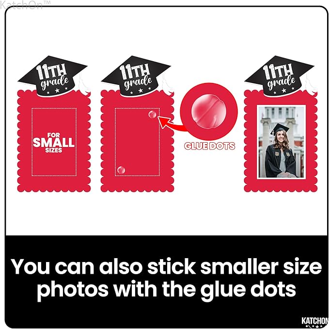 KatchOn, K-12 Graduation Photo Banner 5x7 - Large, 10 Feet | graduation Picture Banner for Yellow and Red Grad Party Decorations 2025 | Grad Backdrop for Graduation Decorations 2025