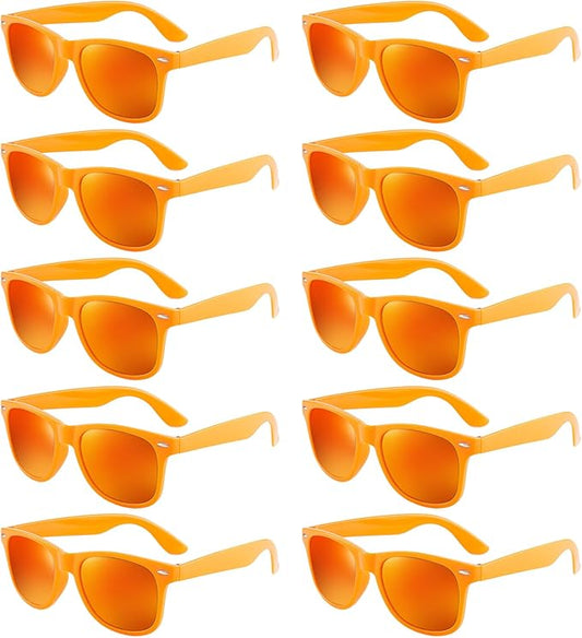 Pibupibu 10/20 Pack Neon Sunglasses for Women Men Bulk, Wholesale 80s Retro Colorful Mirrored Party Glasses Adult Unisex