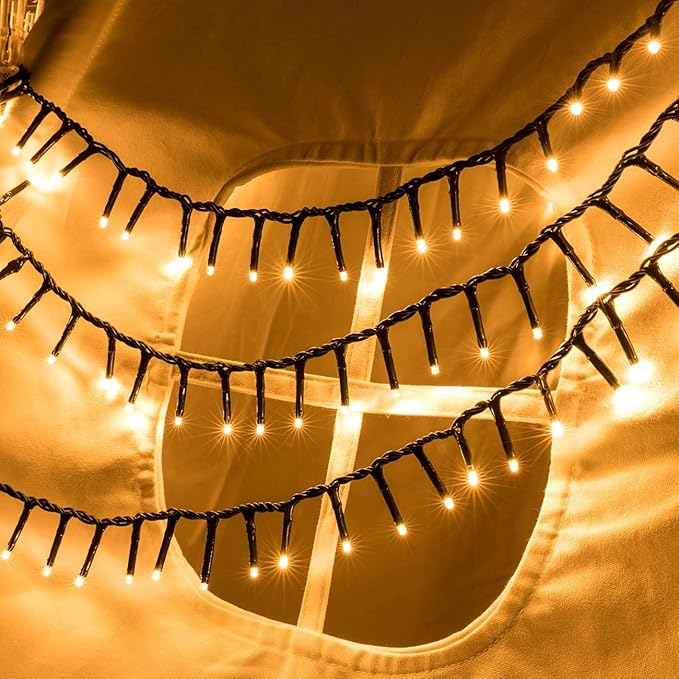 AWQ 1000 LED 82 ft Christmas Cluster Lights Christmas String Lights Decoration Lights for Xmas Home Garden Wedding Party Xmas Tree Bedroom Indoor Outdoor Decor (1000, Warm White)