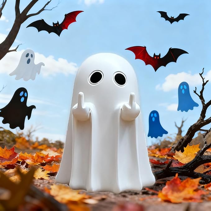Halloween Ghost Figurine, Spooky Statue, Cute Resin Ghost, Halloween Shelf Decor, Home, Party and Coffee Table Decor