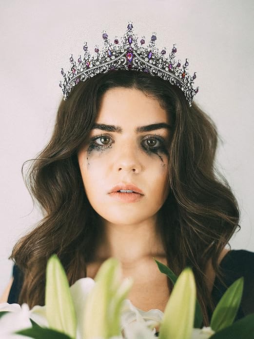 SWEETV Crystal Wedding Tiara for Women, Royal Queen Crown Headband, Rhinestone Princess Hair Accessories for Prom Birthday