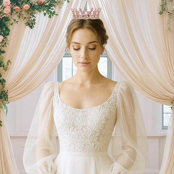 Gold Crown for Women, Crystal Queen Tiaras Headband Wedding Bridal Hair Accessories, Birthday Party Prom Cake Topper