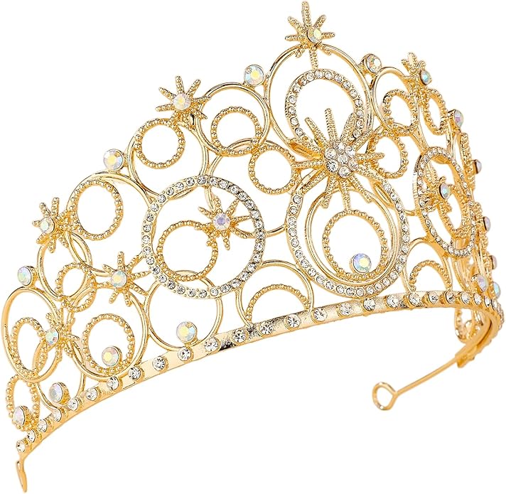 Crystal Crowns for Women, Crystal Bubble TiaraBride Royal Queen Headband Princess Headpieces for Women Bridal Wedding Prom Birthday Party Crowns