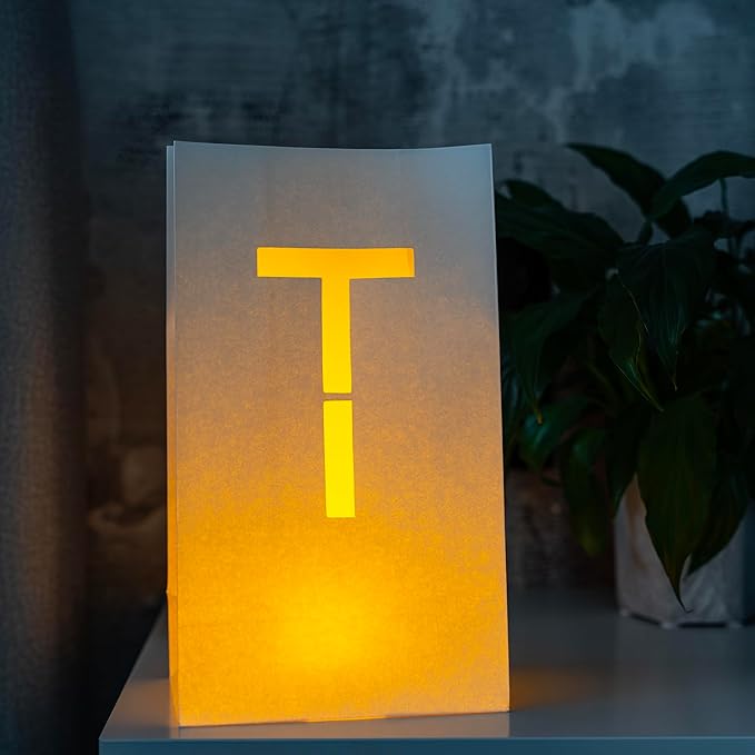 Light Up Letter T Sign - Luminary Bags Perfect for Personalized Happy Birthday Banner, Proposal Decorations, Engagement Party Decorations and Congratulations Banner for Your Loved One